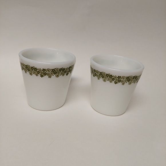 Vintage* 2 Green Daisy Pyrex Mugs by Corning #26 & 19 - Picture 3 of 7